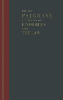 New Palgrave Dictionary of Economics and the Law
