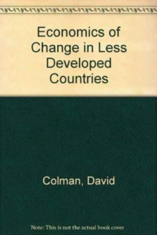 Image for Economics of Change in Less Developed Countries
