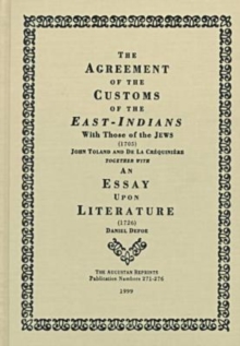 Image for Agreement of the Customs of the East Indians and the Jews