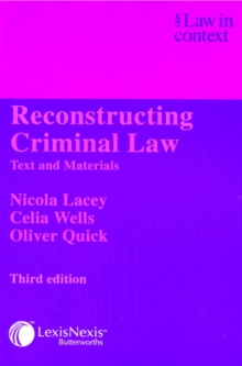 Image for Reconstructing Criminal Law