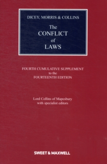 Image for Dicey, Morris and Collins on the conflict of laws: Fourth cumulative supplement to the fourteenth edition :