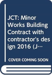 Image for Minor works building contract with contractor's design 2016