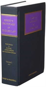Image for Jowitts Dictionary English Law