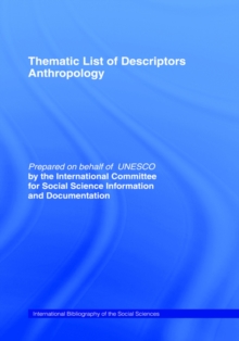 Thematic List of Descriptors - Anthropology