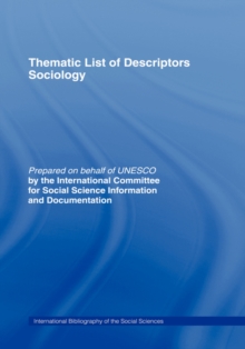 Image for Thematic List of Descriptors - Sociology
