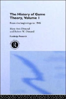 History Of Game Theory, Volume 1