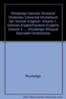 Image for Routledge German Technical Dictionary
