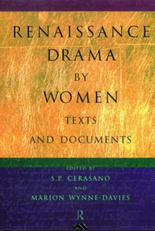 Image for Renaissance Drama by Women: Texts and Documents