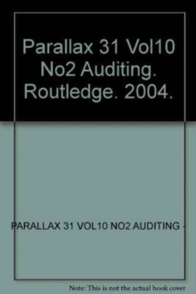 Image for Parallax 31 Vol10 No2 Auditing