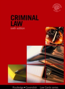 Image for Criminal Lawcards