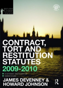 Image for Contract, Tort and Restitution Statutes