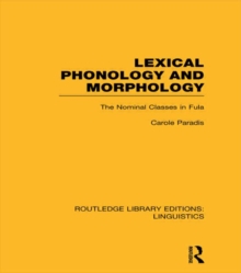 Lexical Phonology and Morphology