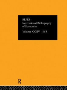 Image for IBSS: Economics: 1985 Volume 34