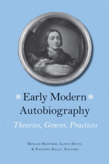 Image for Early Modern Autobiography : Theories, Genres, Practices