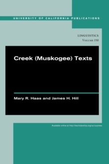 Image for Creek (Muskogee) Texts