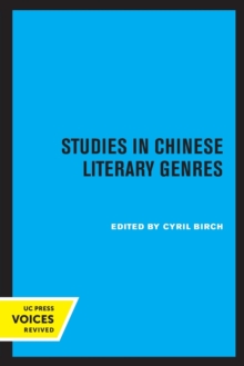 Image for Studies in Chinese literary genres