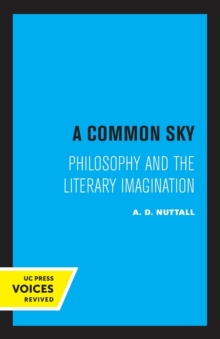 Image for A Common Sky : Philosophy and the Literary Imagination