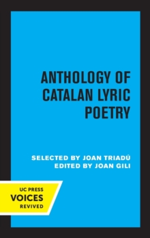 Image for Anthology of Catalan Lyric Poetry