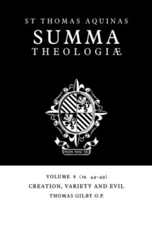 Image for Summa theologiaeVol. 8: Creation, variety and evil