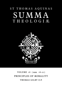 Image for Summa theologiaeVol. 18: Principles of morality