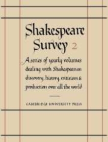 Image for Shakespeare Survey: Volume 2, Shakespearian Production