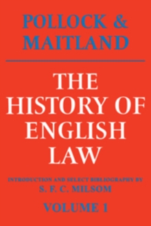 Image for The History of English Law: Volume 1