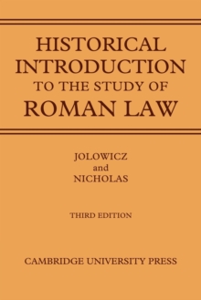 Historical Introduction to the Study of Roman Law