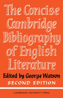 Concise Cambridge Bibliography of English Literature, 600-1950