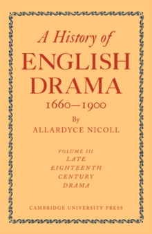 History of English Drama 1660-1900