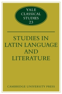 Studies in Latin Language and Literature