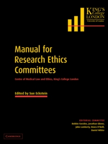 Image for Manual for research ethics committees  : Centre of Medical Law and Ethics, King's College London