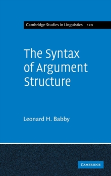 Syntax of Argument Structure