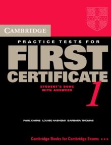 Image for Cambridge Practice Tests for First Certificate 1 Self-study student's book