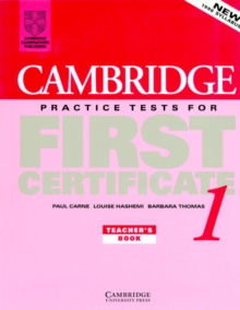 Image for Cambridge practice tests for First Certificate 1: Teacher's book