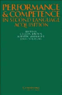 Image for Performance and Competence in Second Language Acquisition