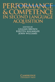 Image for Performance and Competence in Second Language Acquisition