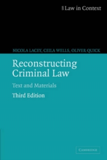 Image for Reconstructing Criminal Law