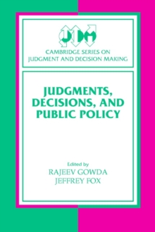 Image for Judgments, Decisions, and Public Policy