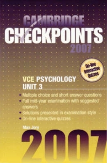 Image for Cambridge Checkpoints VCE Psychology Unit 3 2007