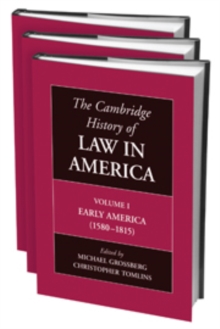 Cambridge History of Law in America 3 Volume Hardback Set