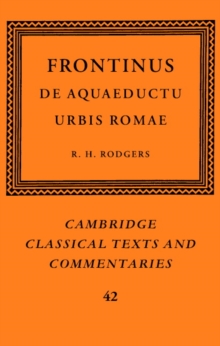Image for Frontinus: De Aquaeductu Urbis Romae