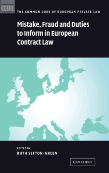 Image for Mistake, fraud and duties to inform in European contract law