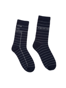 Library Card (Navy) Socks – Small