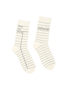 Library Card (White) Socks – Large