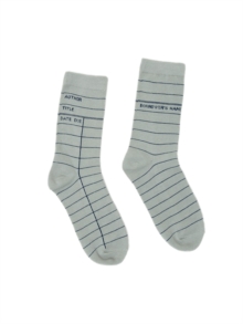 Library Card (Light Gray) Socks – Large