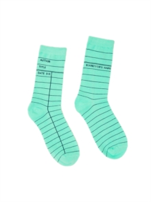 Library Card (Mint Green) Socks – Large