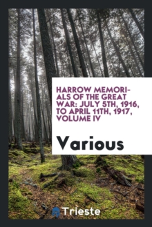 Image for Harrow Memorials of the Great War