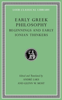 Early Greek Philosophy, Volume I: Introductory and Reference Materials