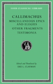Image for Miscellaneous epics and elegies, other fragments, testimonia