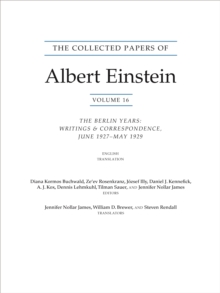 Image for The Collected Papers of Albert Einstein, Volume 16 (Translation Supplement) : The Berlin Years / Writings & Correspondence / June 1927–May 1929